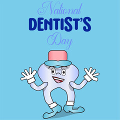National Dentist's Day Sign and Badge Vector