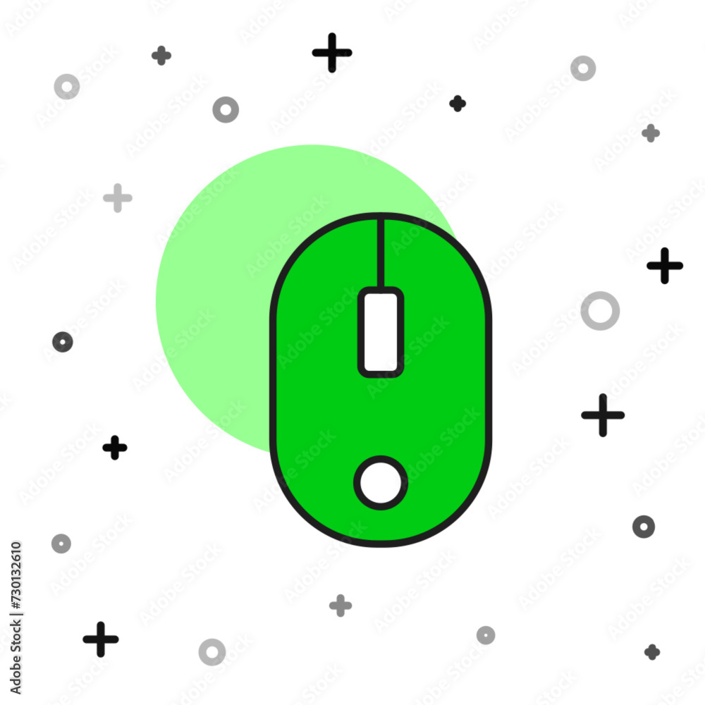 Poster filled outline computer mouse icon isolated on white background. optical with wheel symbol. vector