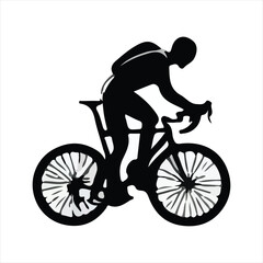 Obraz na płótnie Canvas bicyclist silhouette , mountain cycling silhouette , cycling silhouette