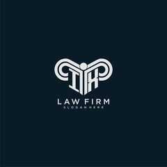 IX initial monogram logo lawfirm with pillar design