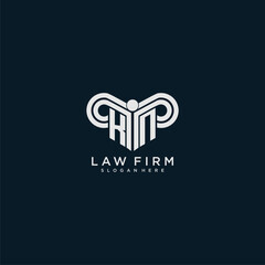 KN initial monogram logo lawfirm with pillar design