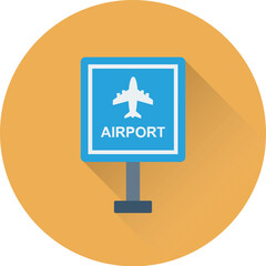 Obraz premium Airport Sign Vector Icon