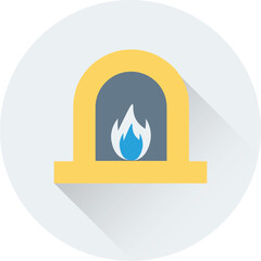 Fireplace Vector Icon 