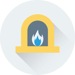Fireplace Vector Icon 