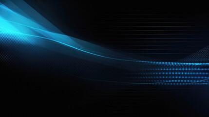 Abstract technology background with blue light lines and copy space for text.