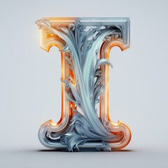 3d rendered illustration of a instrument, metal alphabet letter J, time is money concept, alphabet...