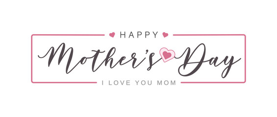 Fototapeta premium Mother day. Mother day poster. Happy Mother's Day. Vector illustration for women's day, shop, discount, sale, flyer.Lettering style.