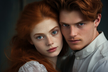 AI generated photo of happy beautiful charming couple enjoying time together