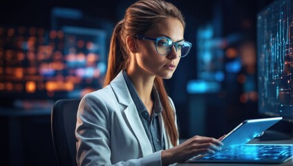 woman working on laptop computer