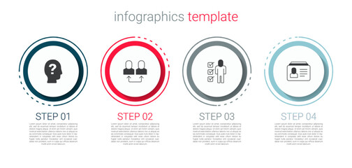 Set Worker, Exchange work, Resume and . Business infographic template. Vector