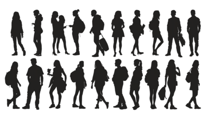 silhouettes of people