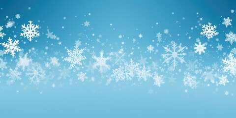 Fototapeta na wymiar Cyan christmas card with white snowflakes vector