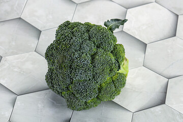 Raw ripe green broccoli cabbage