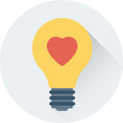 Heart Bulb Vector Icon