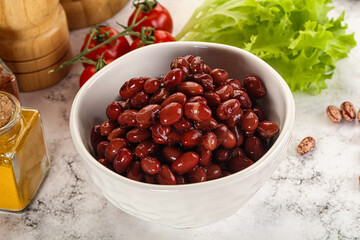 Canned red beans in the bowl