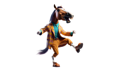 horse dance isolated on transparent background