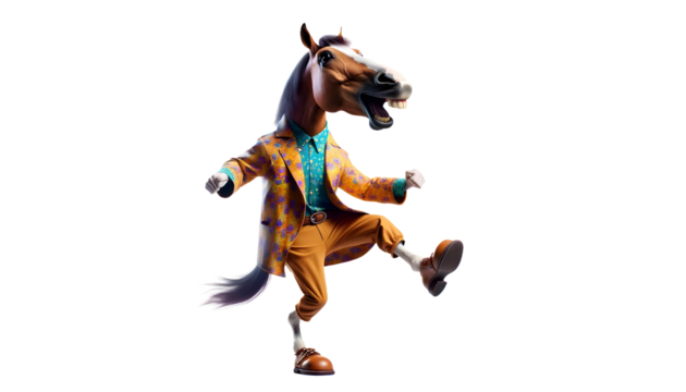 horse dance isolated on transparent background