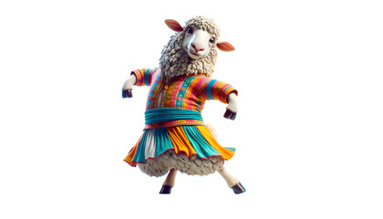 sheep dance isolated on transparent background