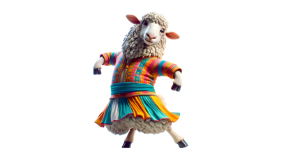 sheep dance isolated on transparent background