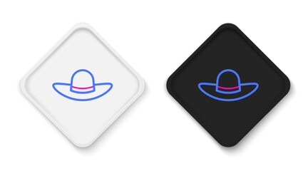 Line Elegant women hat icon isolated on white background. Colorful outline concept. Vector