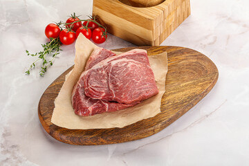 Uncooked raw beef steak for grill