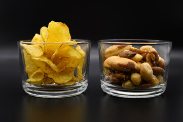 Chips and nuts salt snacks
