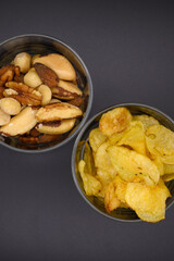 Chips and nuts salt snacks