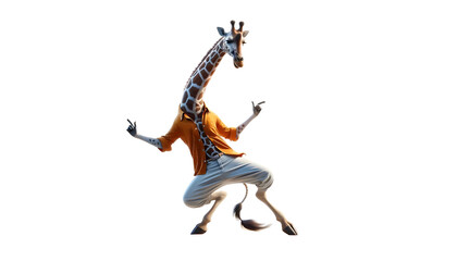 giraffe dance isolated on transparent background