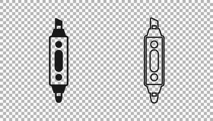 Black Marker pen icon isolated on transparent background. Vector