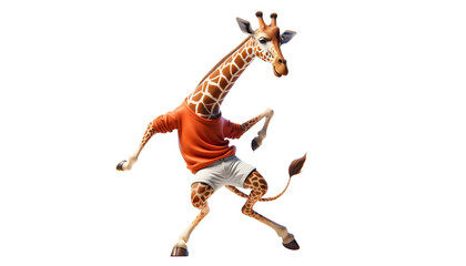 giraffe dance isolated on transparent background © dobok