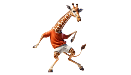 giraffe dance isolated on transparent background