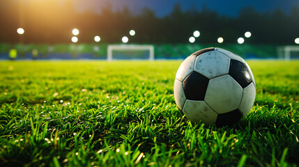 Fototapeta premium soccer ball on grass