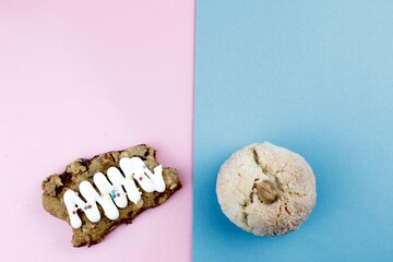 Soft Sardinian biscuits on the table.