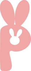 p bunny letter alphabet