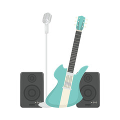 electric guitar with speaker illustration