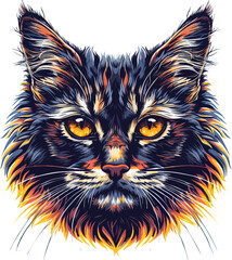 cat head with eyes Flat illustration