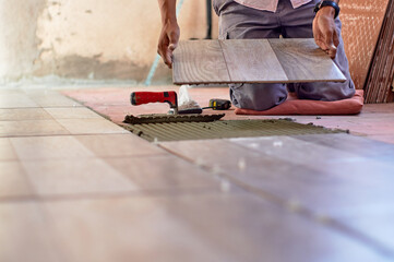 Installing ceramic floor