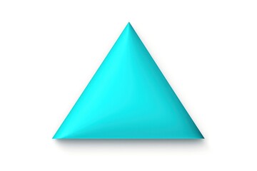 Cyan triangle isolated on white background