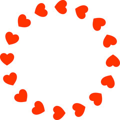 red hearts round frame