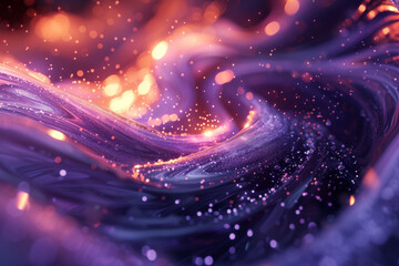 Obraz premium This image is an abstract of dark purple shimmering clouds and bright lights.