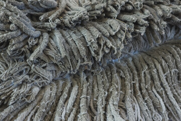Close up shot of mop cloth. Macro photography.