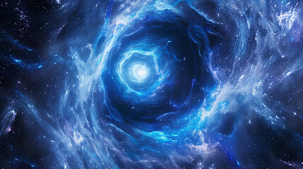 Blue light in the space of an intergalatic vortex.
