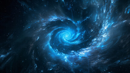 Blue light in the space of an intergalatic vortex.