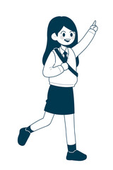 손 흔드는 여학생