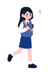 손 흔드는 여학생