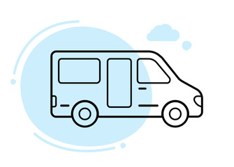 Minibus outline vector icon. simple vector illustration. transportation concept on white background.