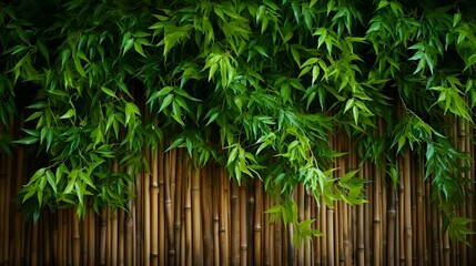 Tropical bamboo wall with wood texture