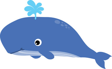 cute whale cartoon. sea animal