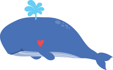 cute whale cartoon. sea animal