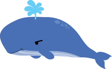 Schilderijen op glas cute whale cartoon. sea animal © titima157